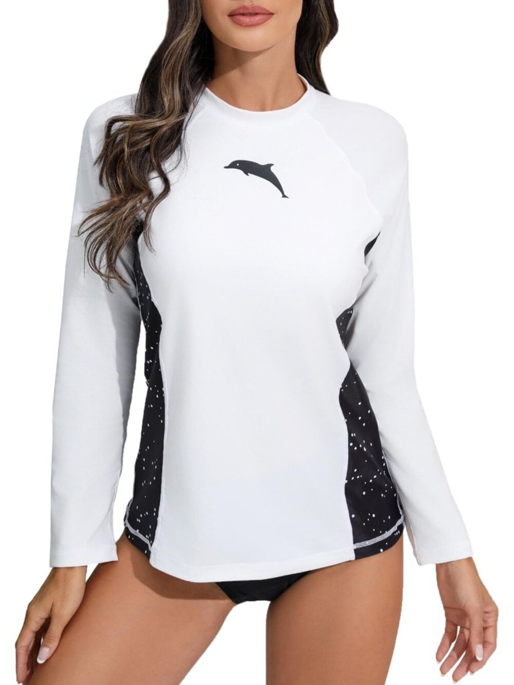 Halcurt Size XXL Women's Long Sleeve Rash Guard Swim Shirt